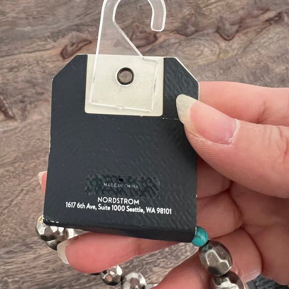 Melrose and Market Semi Precious Silver & Turquoise Beaded Bracelet NWT - Picture 3 of 8